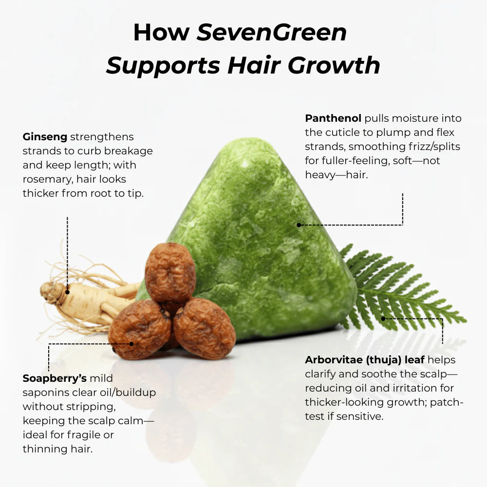 Seven green soap - shampoo bar